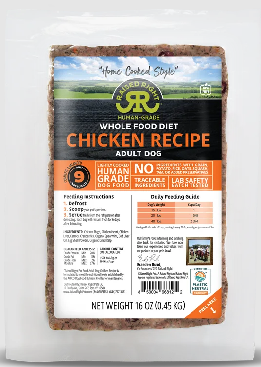 Raised Right Chicken Adult Dog Recipe