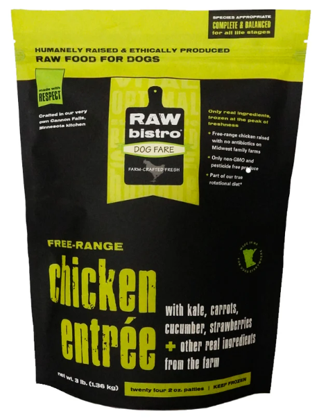 Raw Bistro Chicken Patties - 3 lb Bag