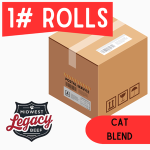 Midwest Legacy Beef Cat Blend - 1 lb Roll Full Shipping Box - NO Dry Ice (45 packs)