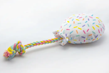 ThoozyPet Birthday Balloon Plush Dog Toy With Rope