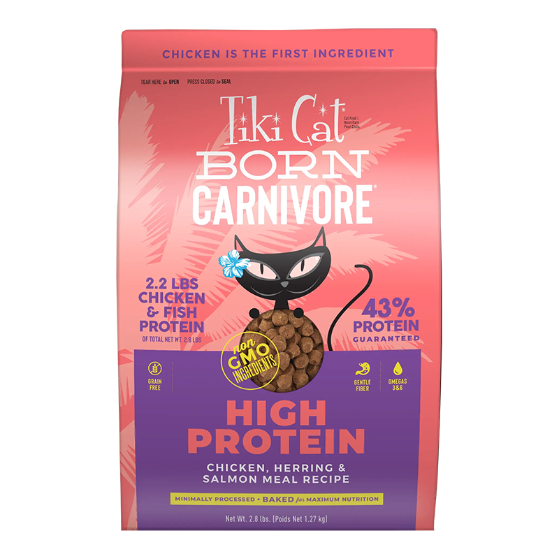 Tiki Cat Born Carnivore High Protein: Chicken, Herring & Salmon Meal - 2.8lb