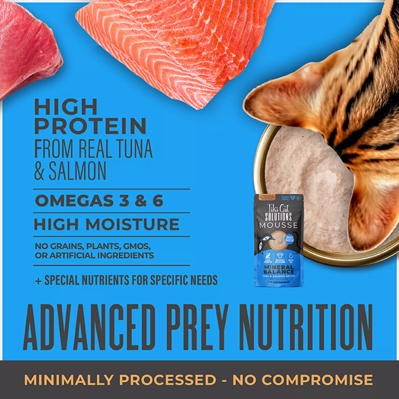 Tiki Cat Solutions Digestion - Tuna & Salmon Mousse 2.4oz Pouch