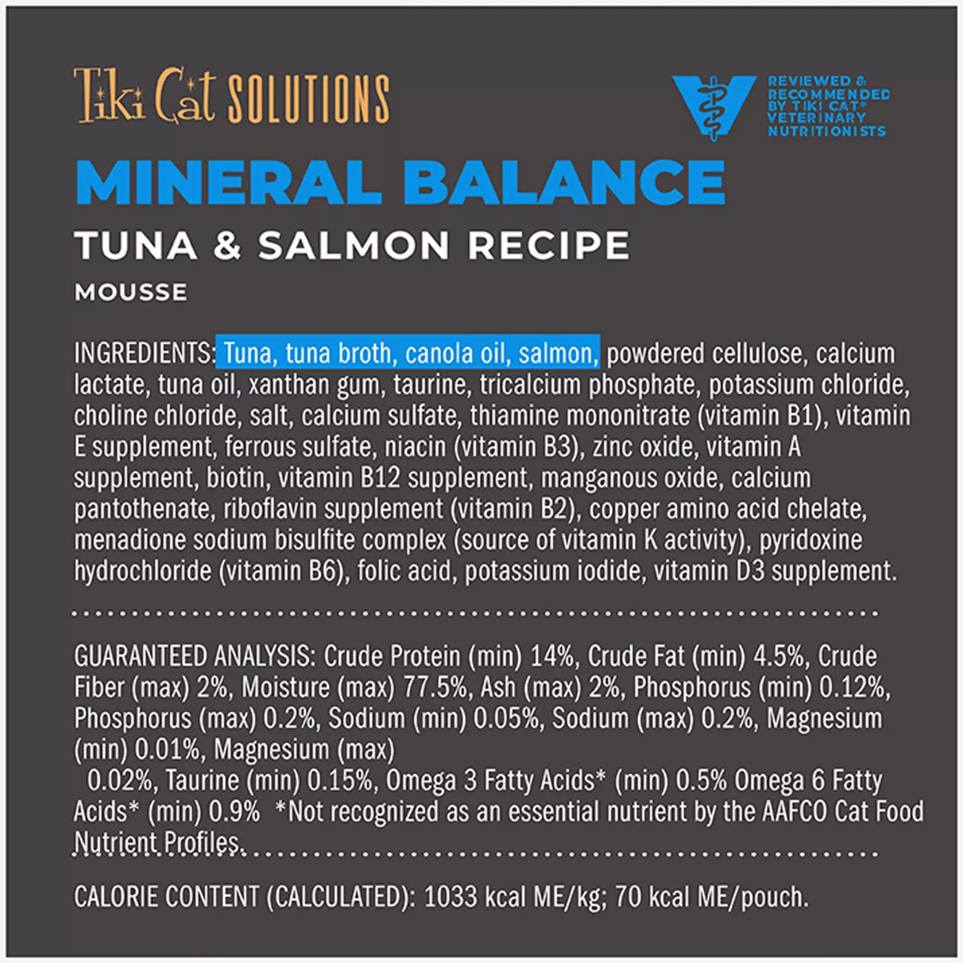 Tiki Cat Solutions Digestion - Tuna & Salmon Mousse 2.4oz Pouch
