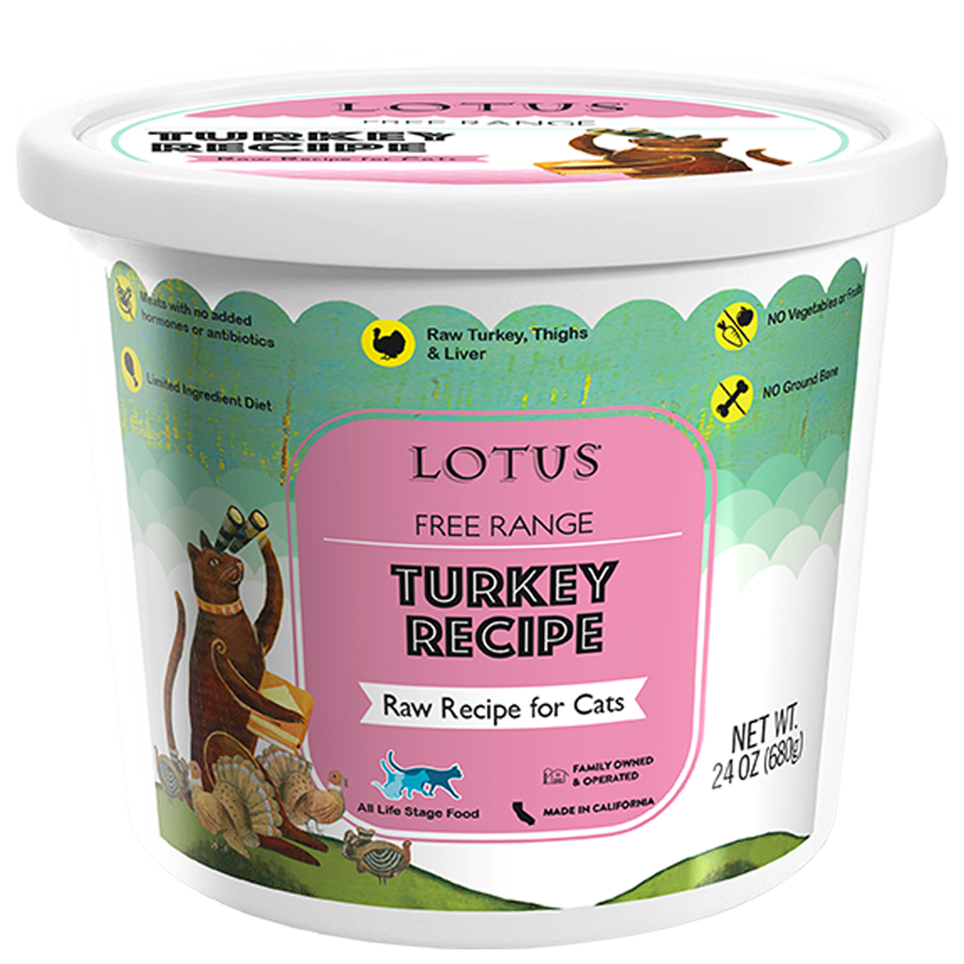 Lotus Raw Turkey Frozen Cat Food