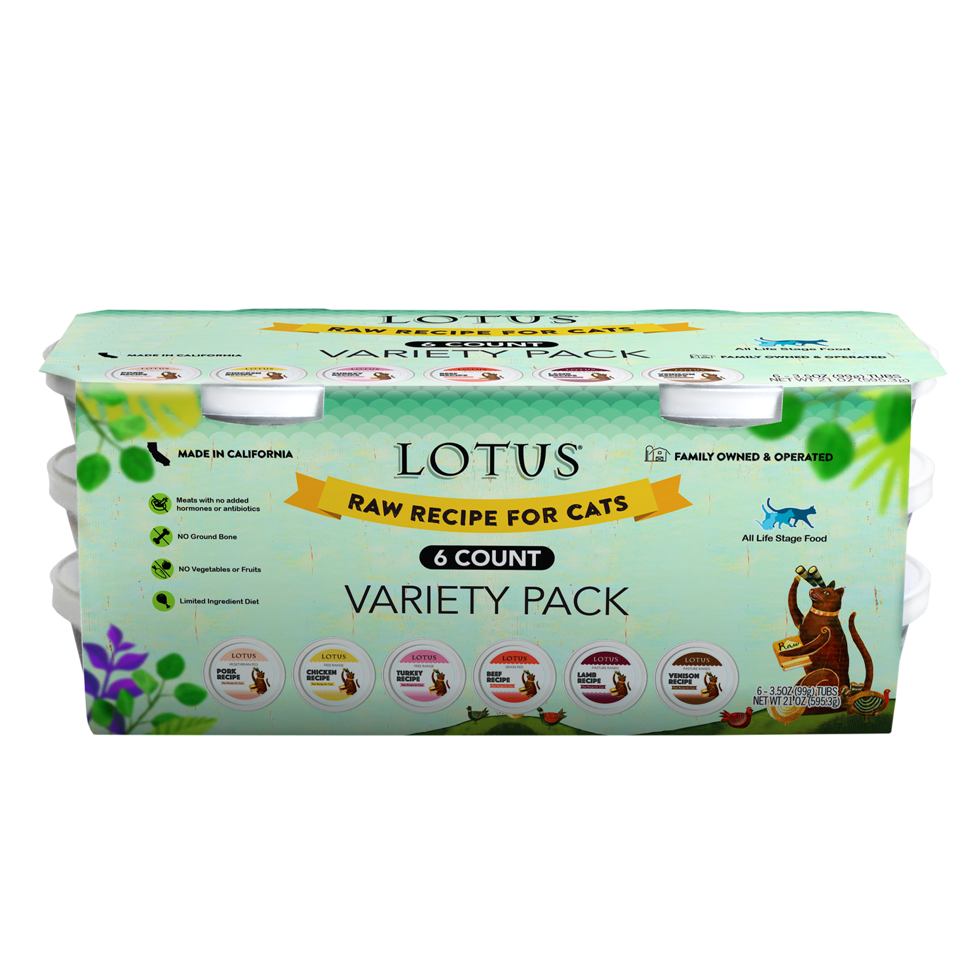 Lotus Raw Variety Six Pack Frozen Cat Food