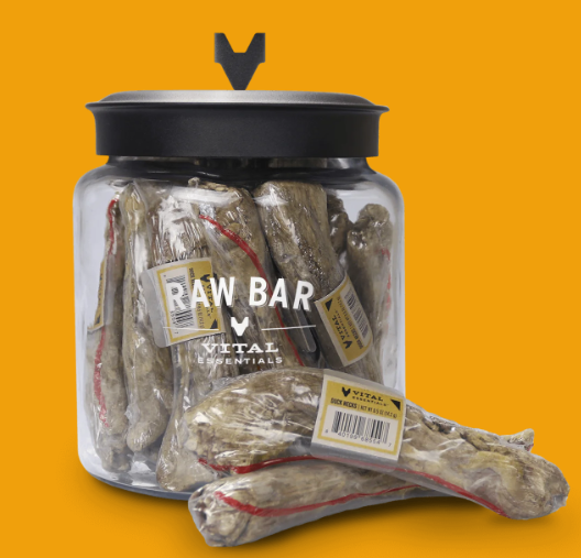 Vital Essentials Raw Bar Duck Neck - 24 Per Bag