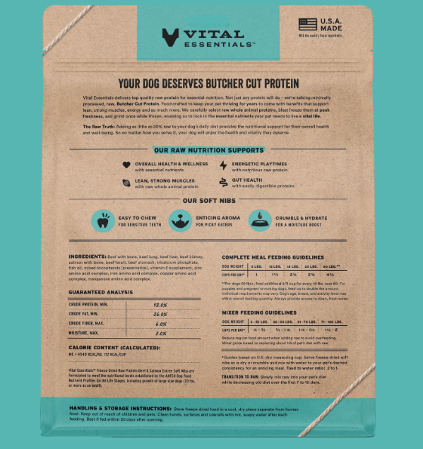 Vital Essentials Soft Nibs Beef & Salmon Entree