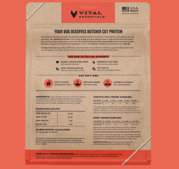 Vital Essentials Soft Nibs Lamb & Whitefish Entree