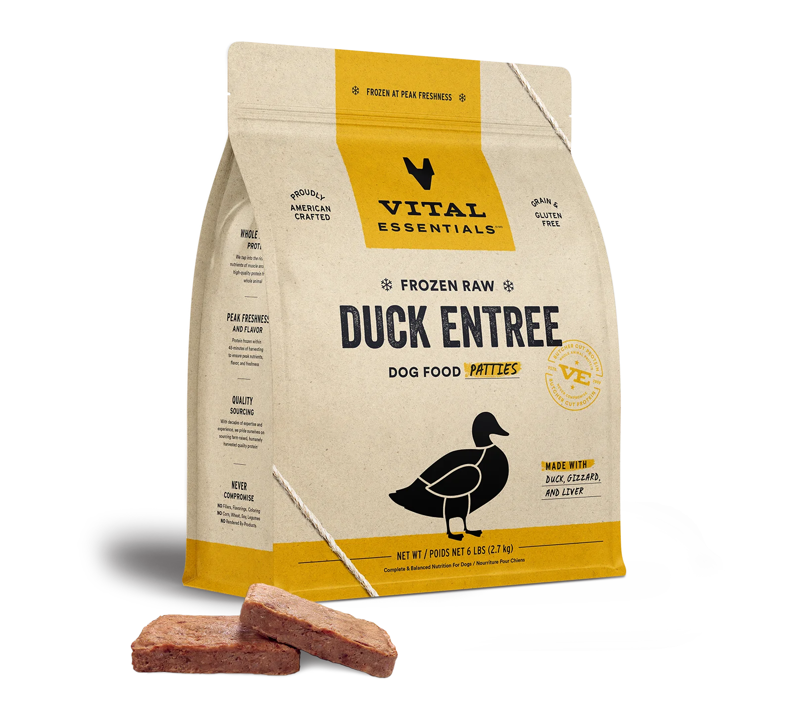 Vital Essentials Frozen Entree Duck 6lb