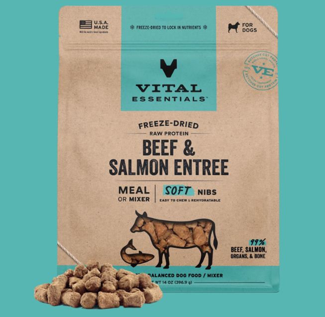 Vital Essentials Soft Nibs Beef & Salmon Entree