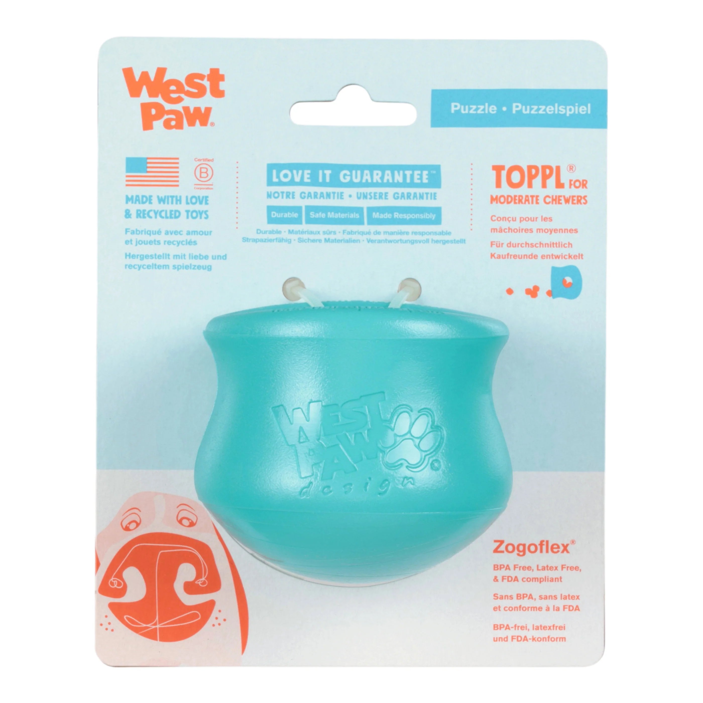 LIMITED EDITION West Paw Teal Toppl
