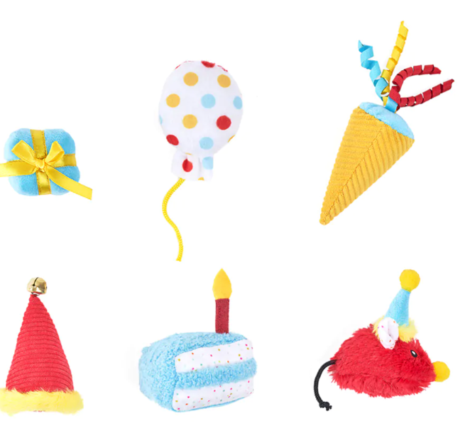 ZippyClaws Birthday Party Cat Toy - 6pk