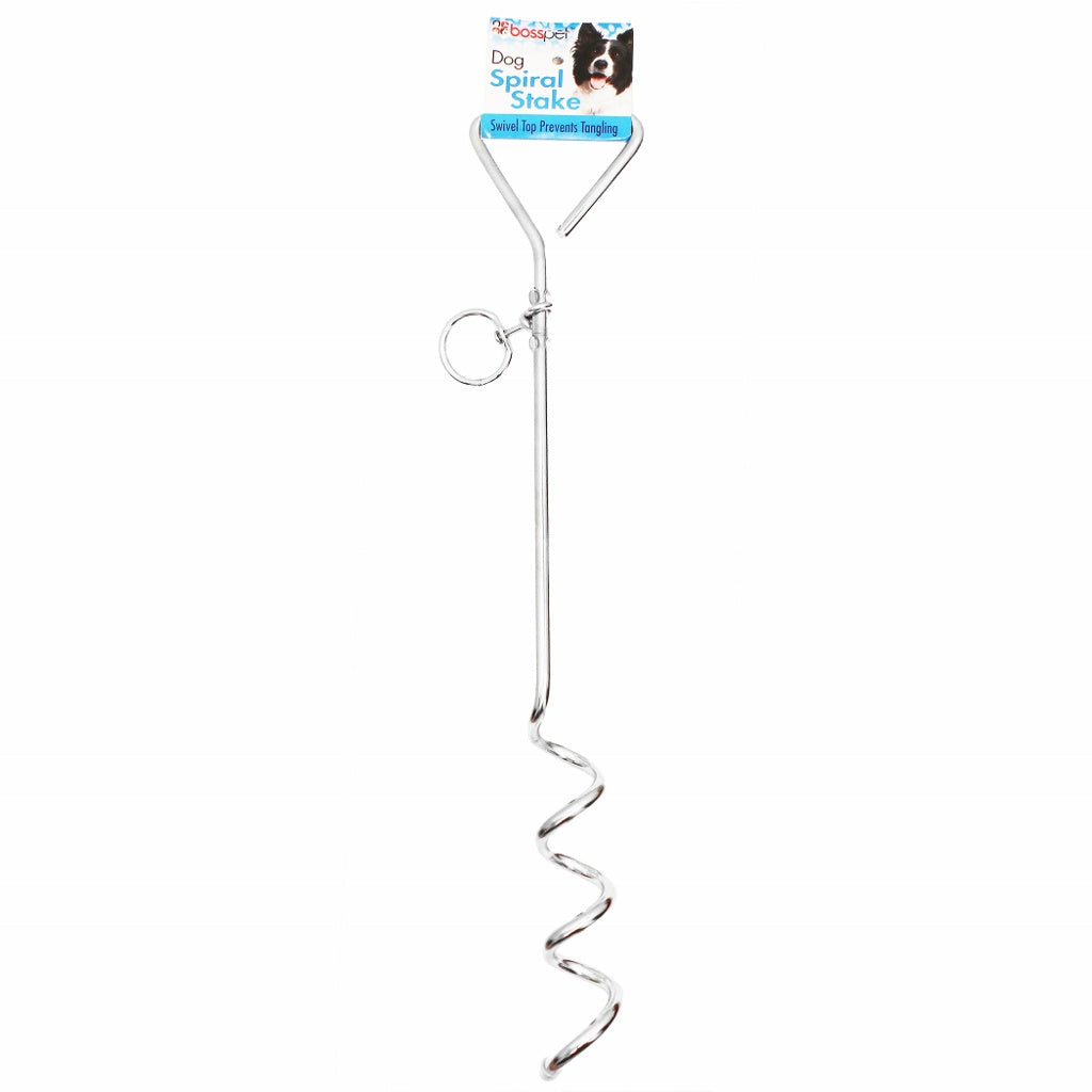 BossPet Spiral Tie Out Stake