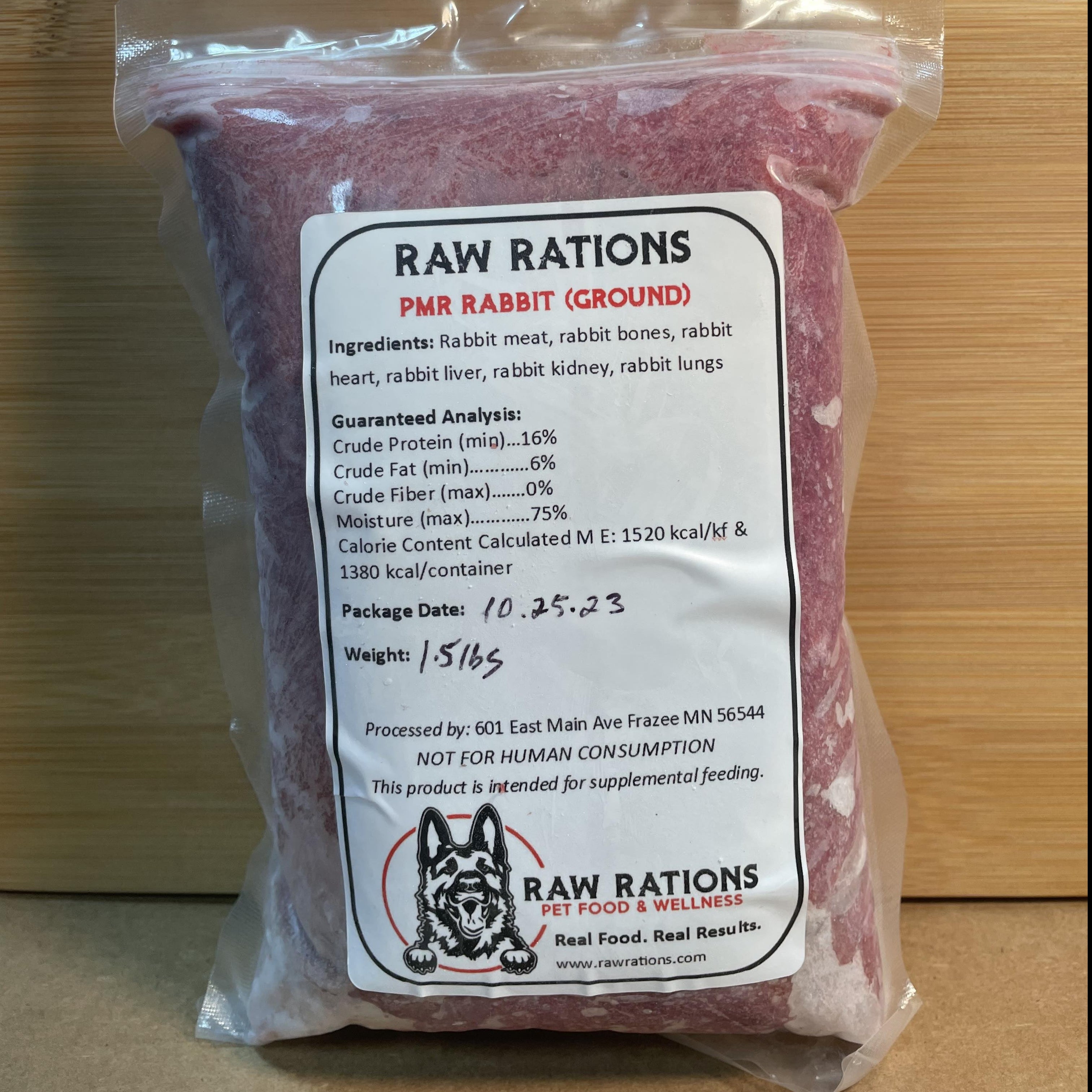 Raw Rations Frozen PMR Rabbit Package