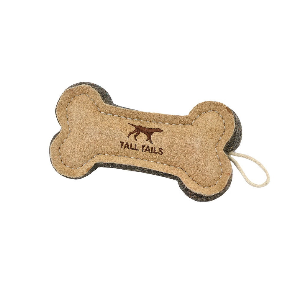 Tall Tails Natural Leather Bone Toy, 6"