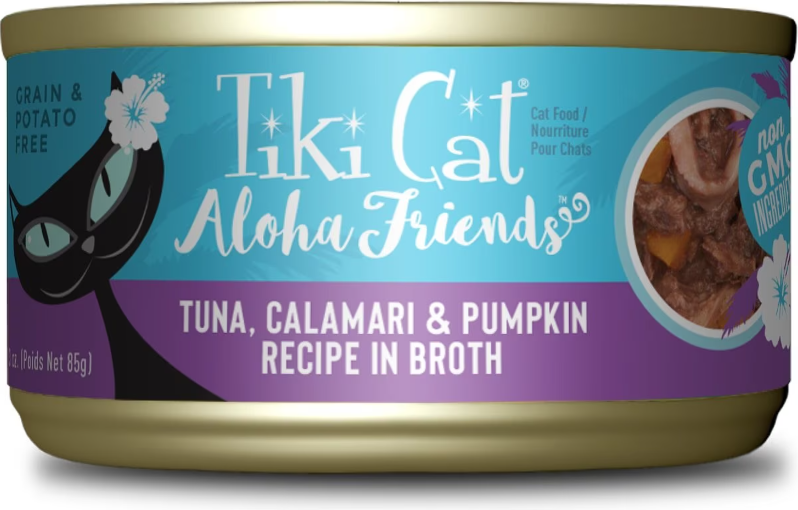 Tiki Cat Aloha Friends Tuna, Calamari & Pumpkin Recipe - 3oz Can