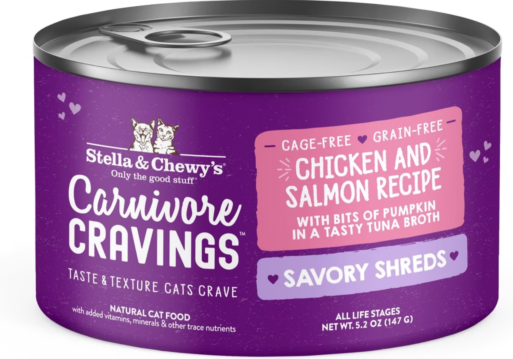 Stella & Chewy's Carnivore Cravings Savory Shreds Chicken & Salmon Recipe - 5.2oz Can