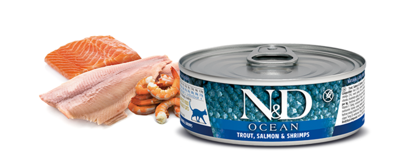 Farmina Ocean Trout, Salmon & Shrimp for Cats - 2.46 oz Can