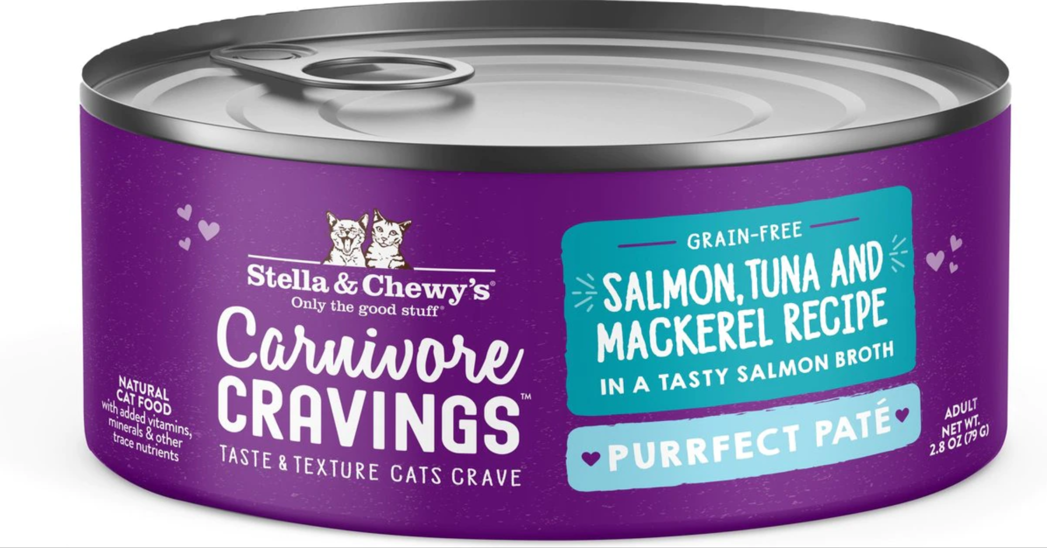 Stella & Chewy's Carnivore Cravings Purrfect Pate Salmon, Tuna & Mackerel Recipe - 2.8oz Can