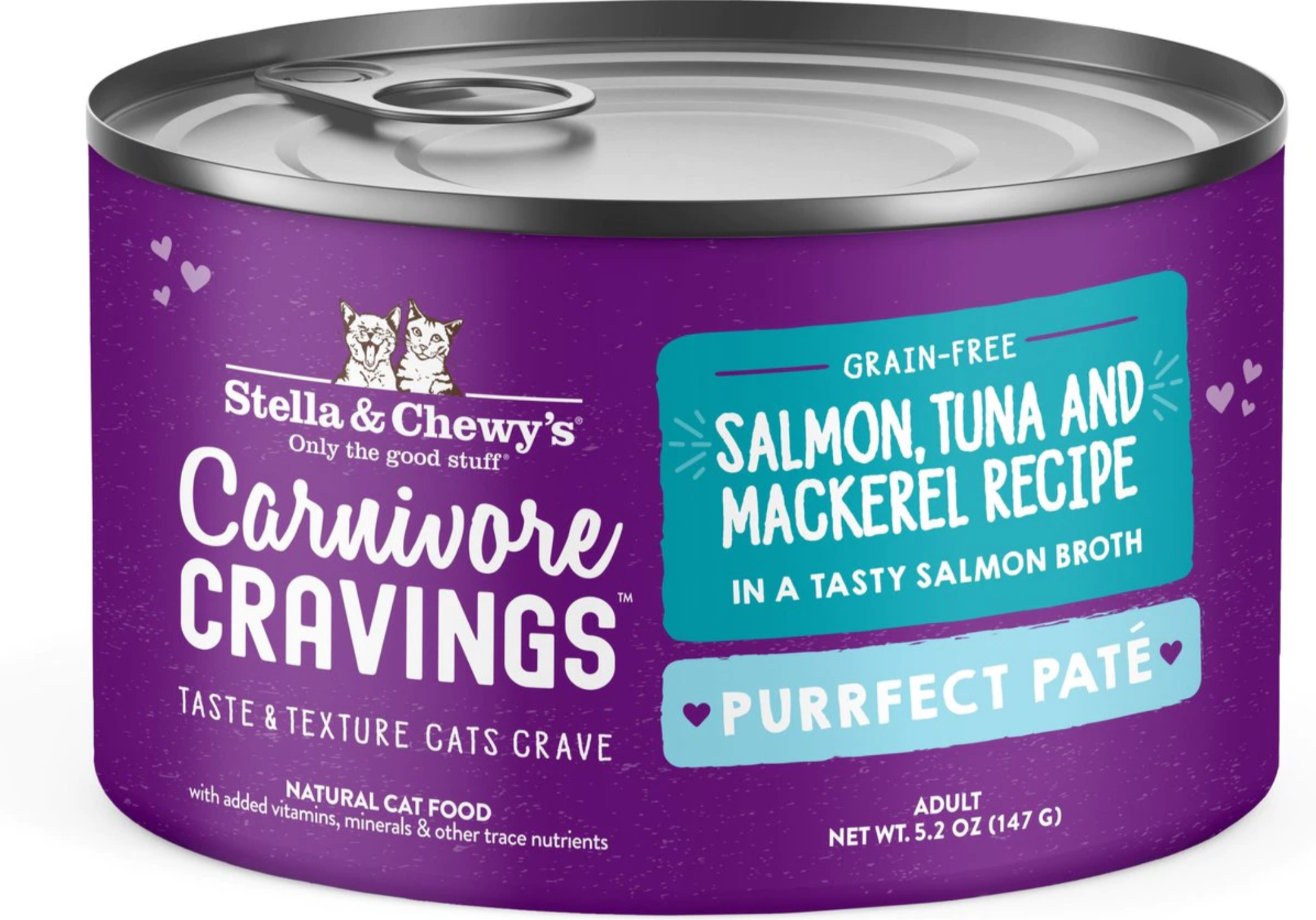 Stella & Chewy's Carnivore Cravings Purrfect Pate Salmon, Tuna & Mackerel Recipe - 5.2oz Can