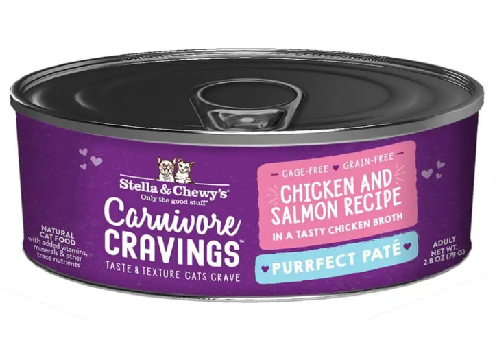 Stella & Chewy's Carnivore Cravings Purrfect Pate Chicken & Salmon Recipe - 2.8oz Can