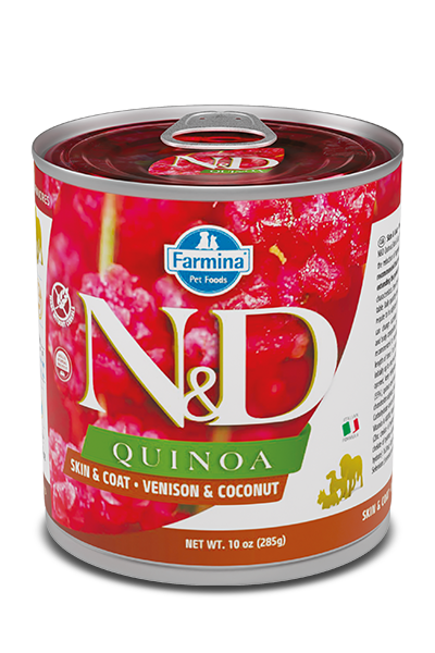 Farmina Quinoa Venison & Coconut Skin & Coat Recipe - 10oz / 6 Can Case