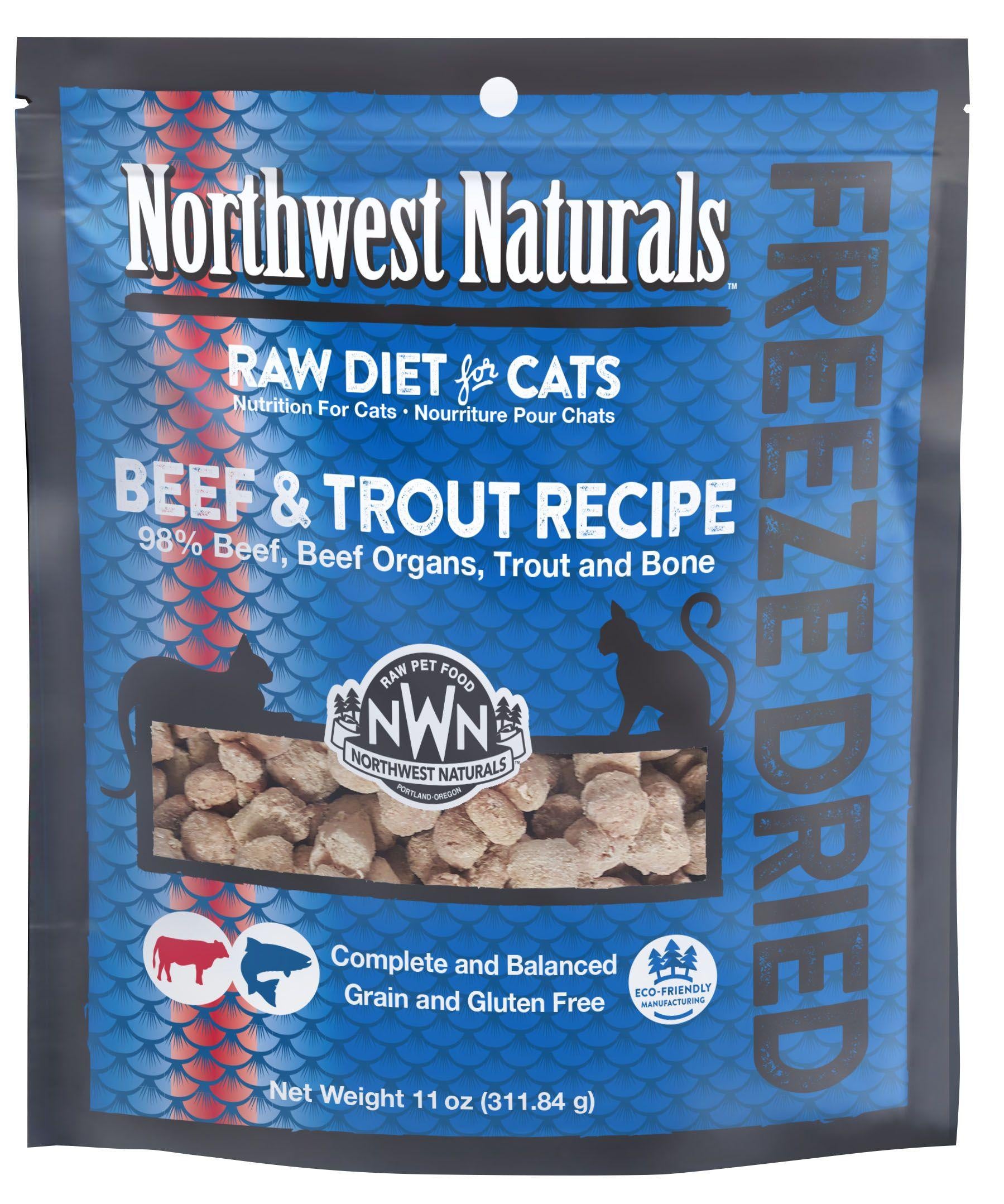 Northwest Naturals Freeze Dried  Raw Diet For Cats - Beef & Trout Recipe