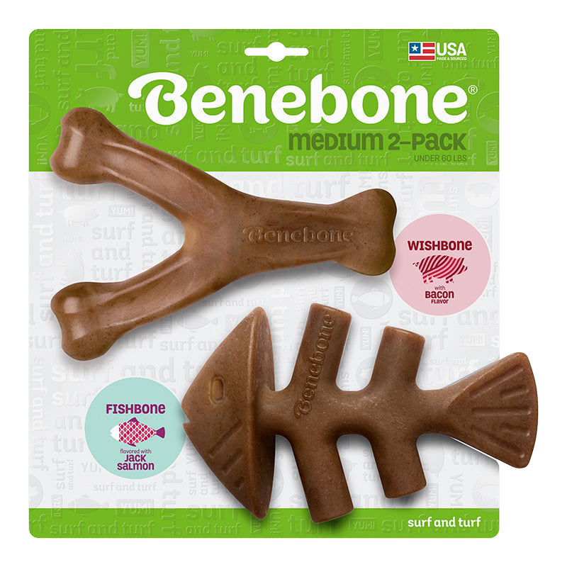 Benebone Fish & Wishbone Medium 2 Pack