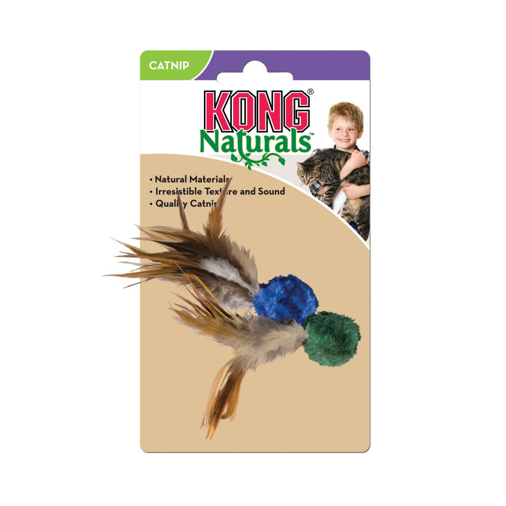 Kong Naturals Crinkle Ball with Feathers