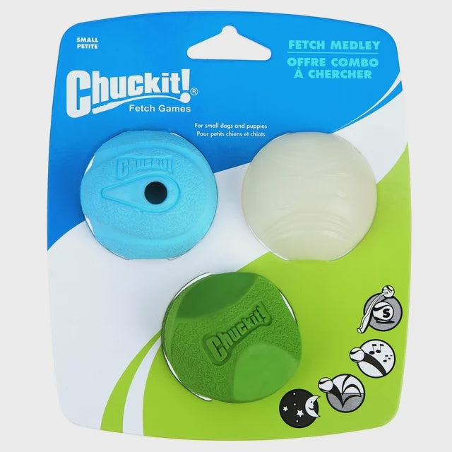 Chuckit! Fetch Medley w/ Erratic Ball Small 3pk