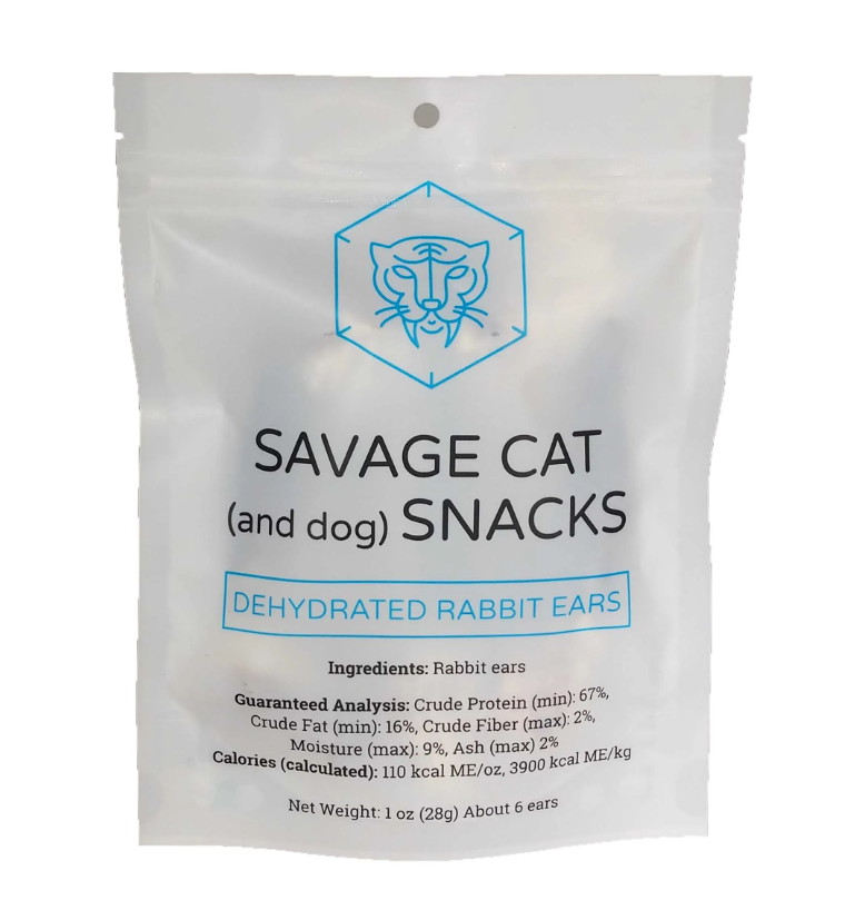 Savage Cat (and dog) Snacks - Dehydrated Rabbit Ears