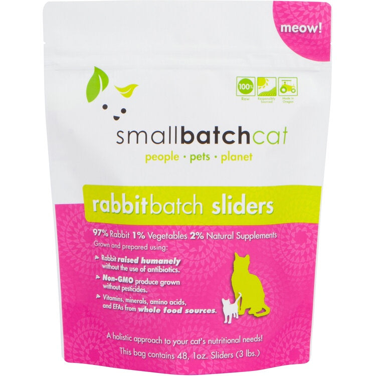 Small Batch Cat Food - Frozen Rabbit Sliders For Cats