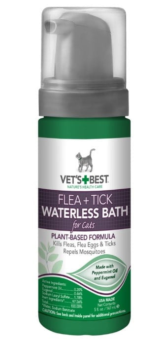 Vets Best Flea + Tick Waterless Bath for Cats