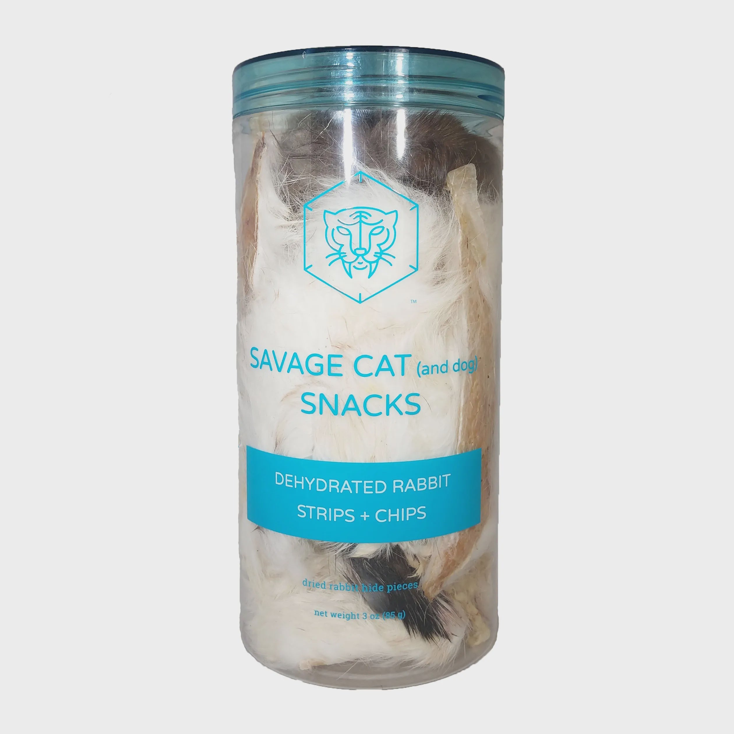 Savage Cat (and dog) Snacks - Dehydrated Rabbit Strips + Chips