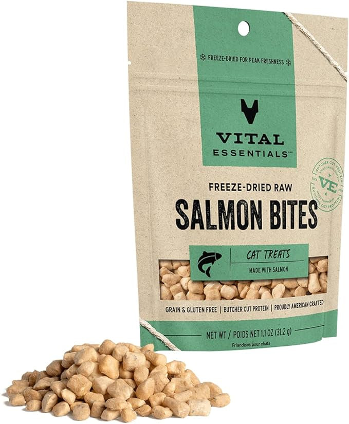 Vital Essentials Freeze- Dried Salmon Bites for Cats