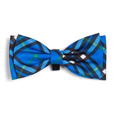 The Worthy Dog Bow Tie - Bias Blue Plaid
